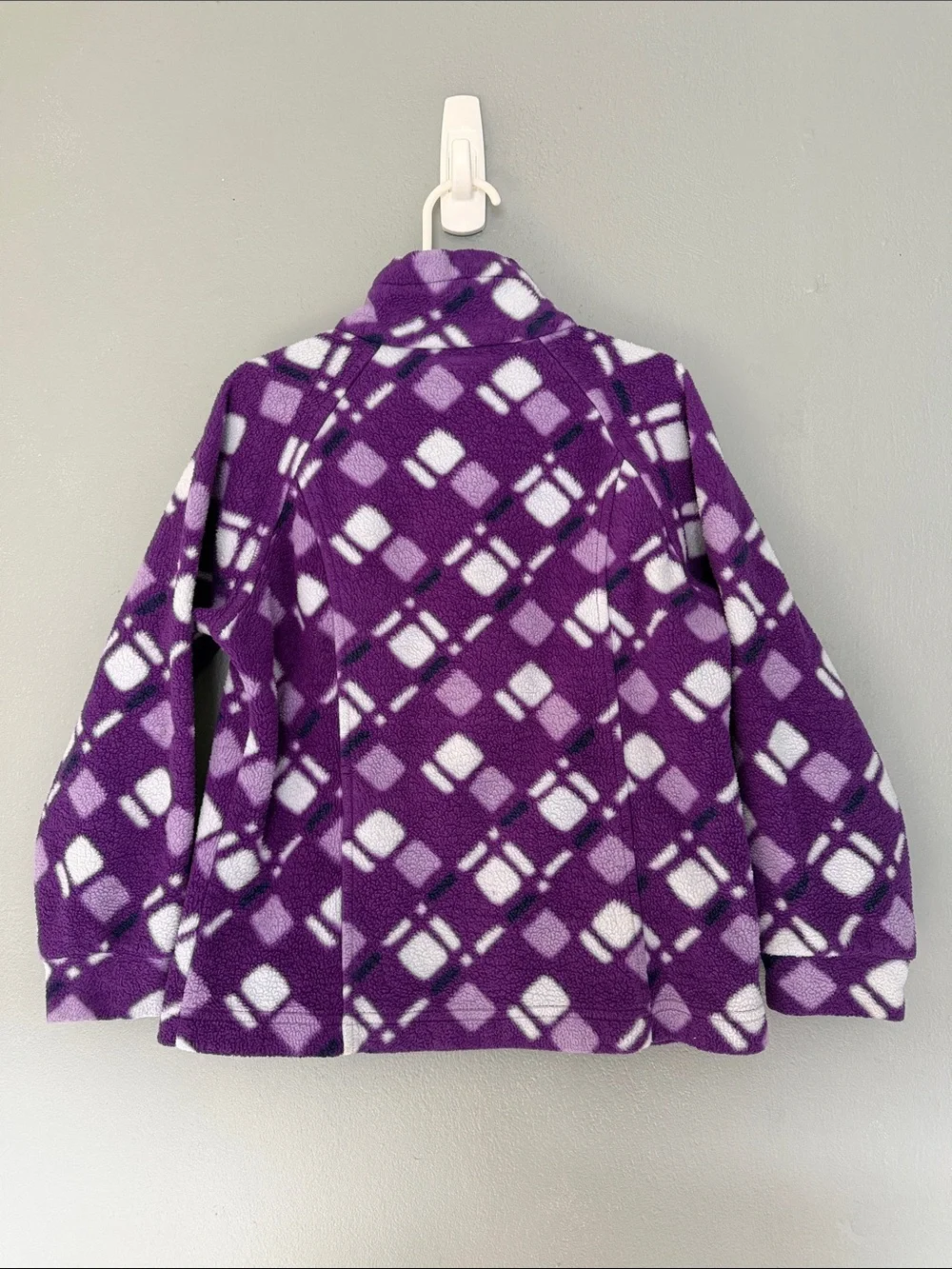 Columbia Girls Geometric Purple Patterned Full Zip Fleece Jacket Size 6